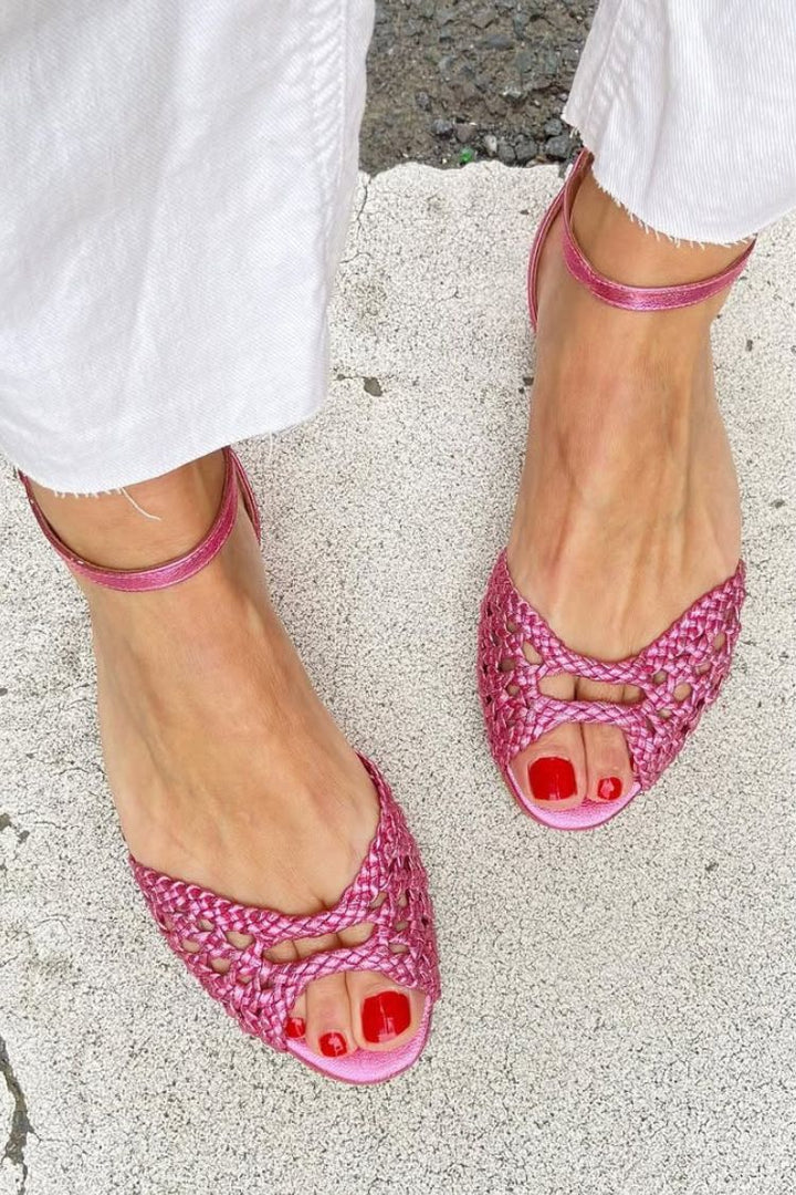 Sandalias Isadora Trenzadas Doradas Comfort