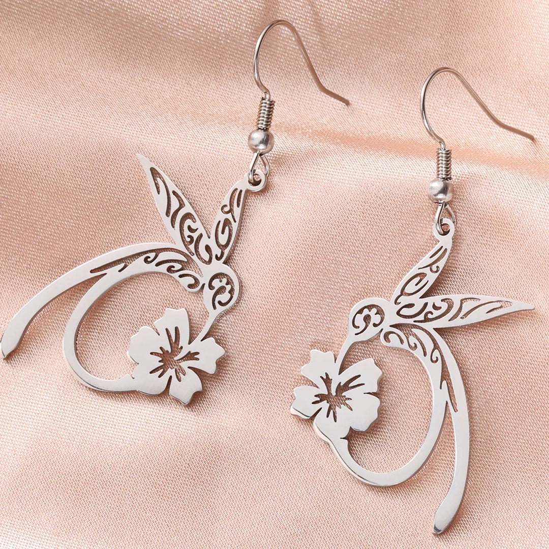 Pendientes de Acero Inoxidable con Espíritu de Colibrí