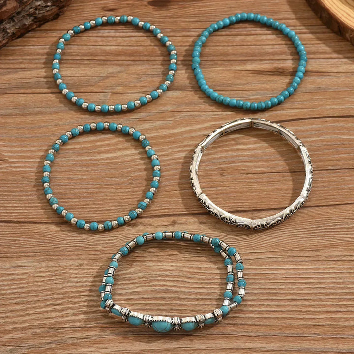 Lucía | Pulsera multicapa de turquesa refinada